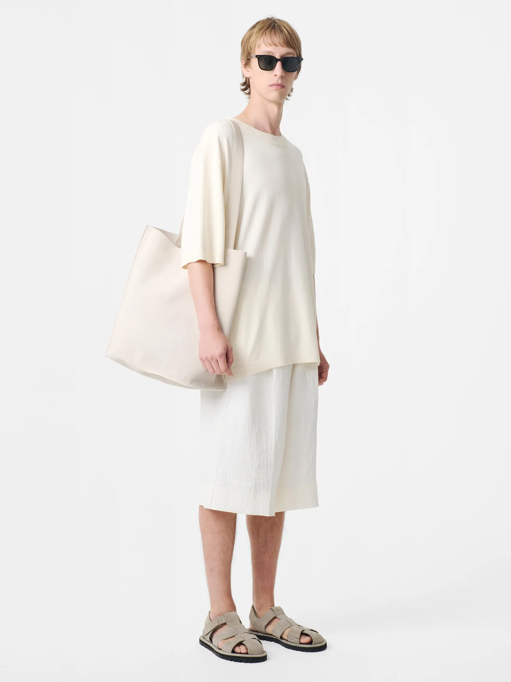 Discount Studio Nicholson Joshua Linen Short Parchment