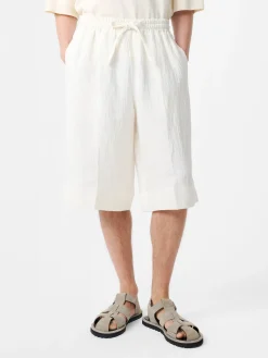 Discount Studio Nicholson Joshua Linen Short Parchment