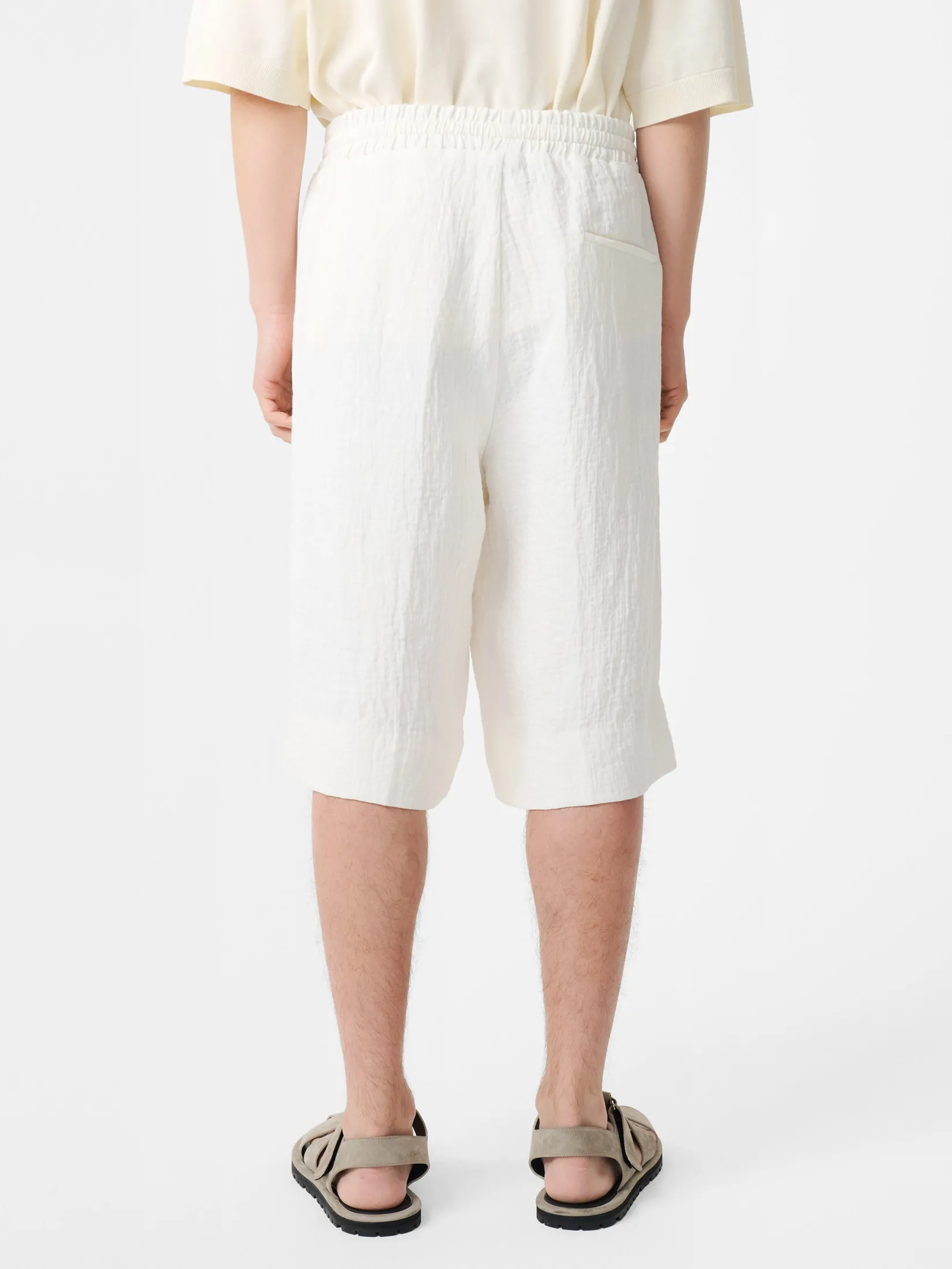 Discount Studio Nicholson Joshua Linen Short Parchment