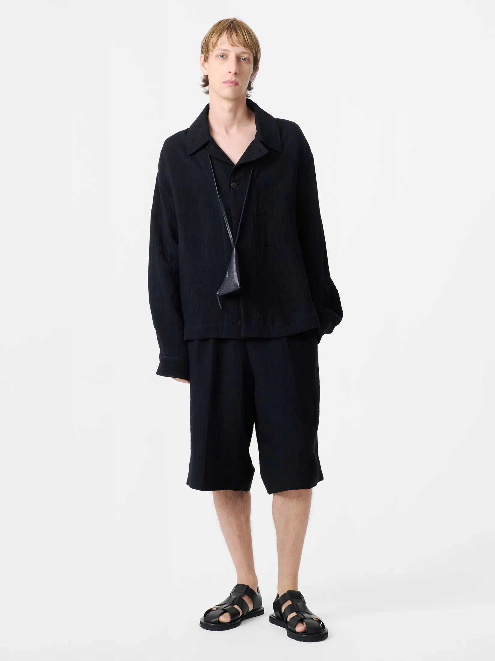Discount Studio Nicholson Joshua Linen Short Darkest Navy