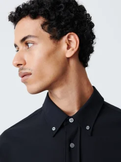 Outlet Studio Nicholson Jude Tropical Wool Shirt Darkest Navy