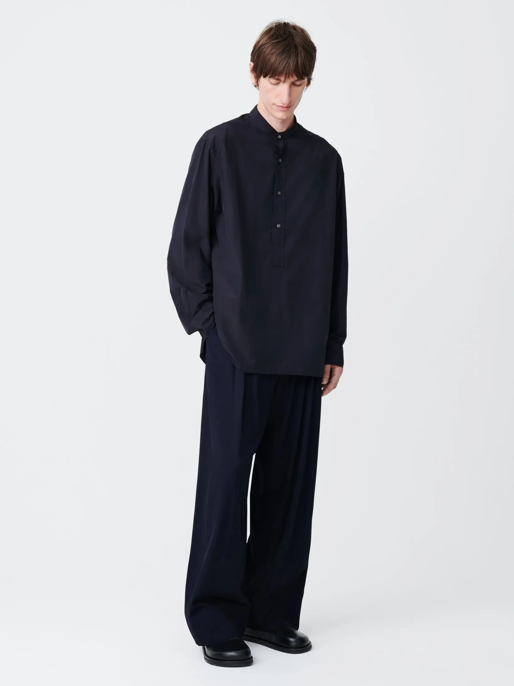 Clearance Studio Nicholson Key Shirt Darkest Navy