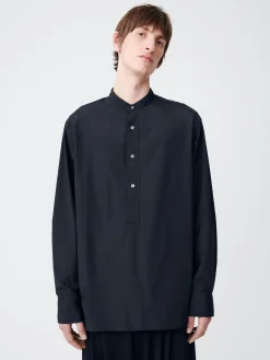 Clearance Studio Nicholson Key Shirt Darkest Navy