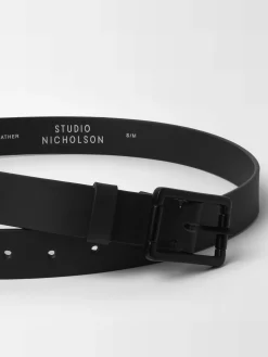 Outlet Studio Nicholson Leather Belt Black