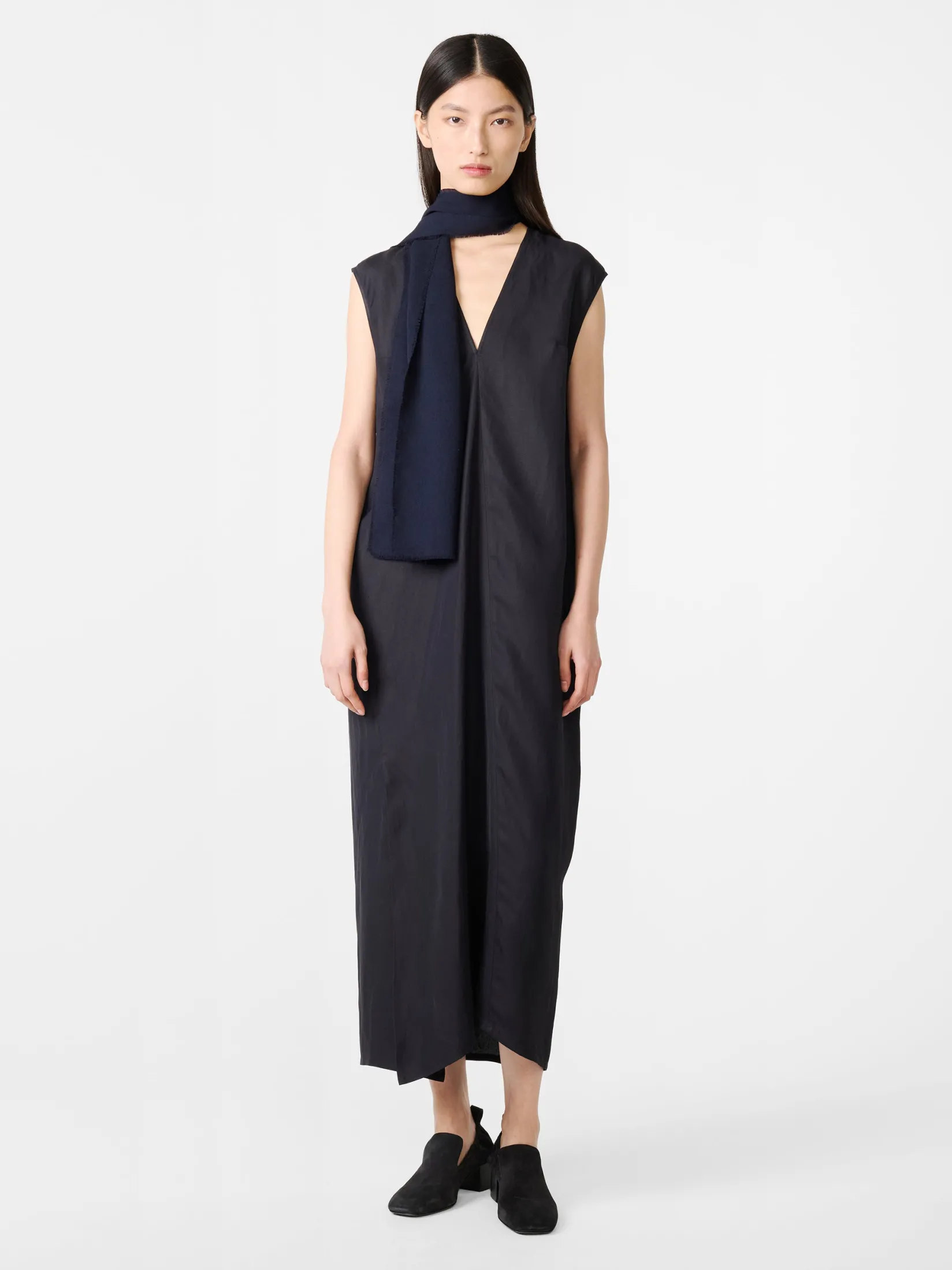 Sale Studio Nicholson Lise Linen Dress Darkest Navy
