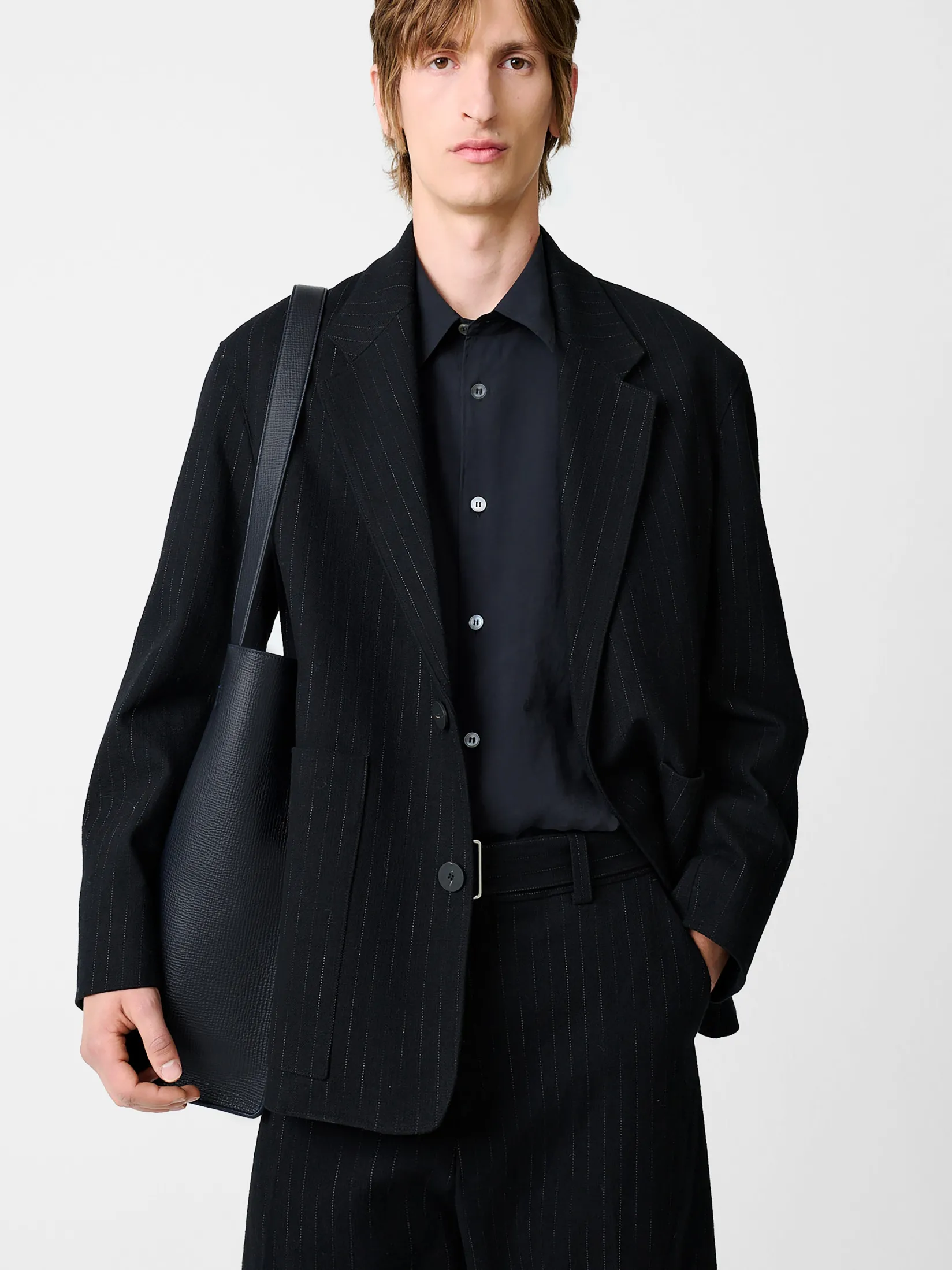 Discount Studio Nicholson Men's Conde Stripe Jacket Black