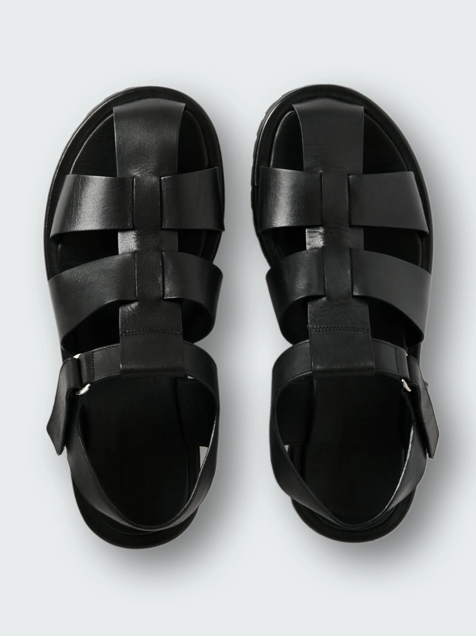 Fashion Studio Nicholson Men's Sandom Leather Sandal Black