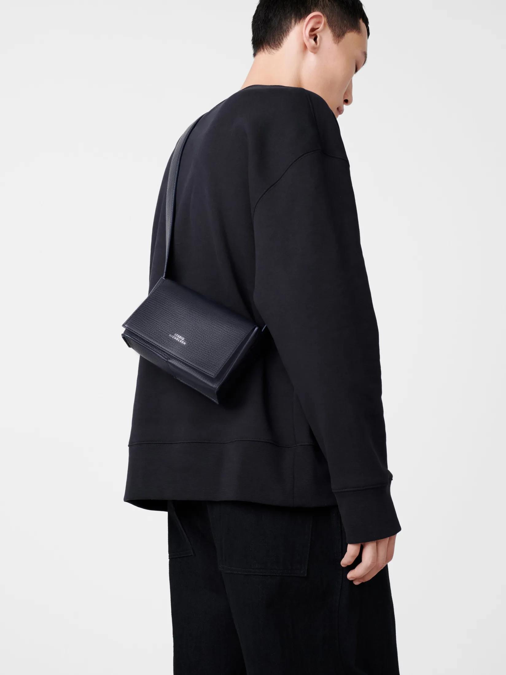 Clearance Studio Nicholson Meshi Mini Leather Bag Darkest Navy