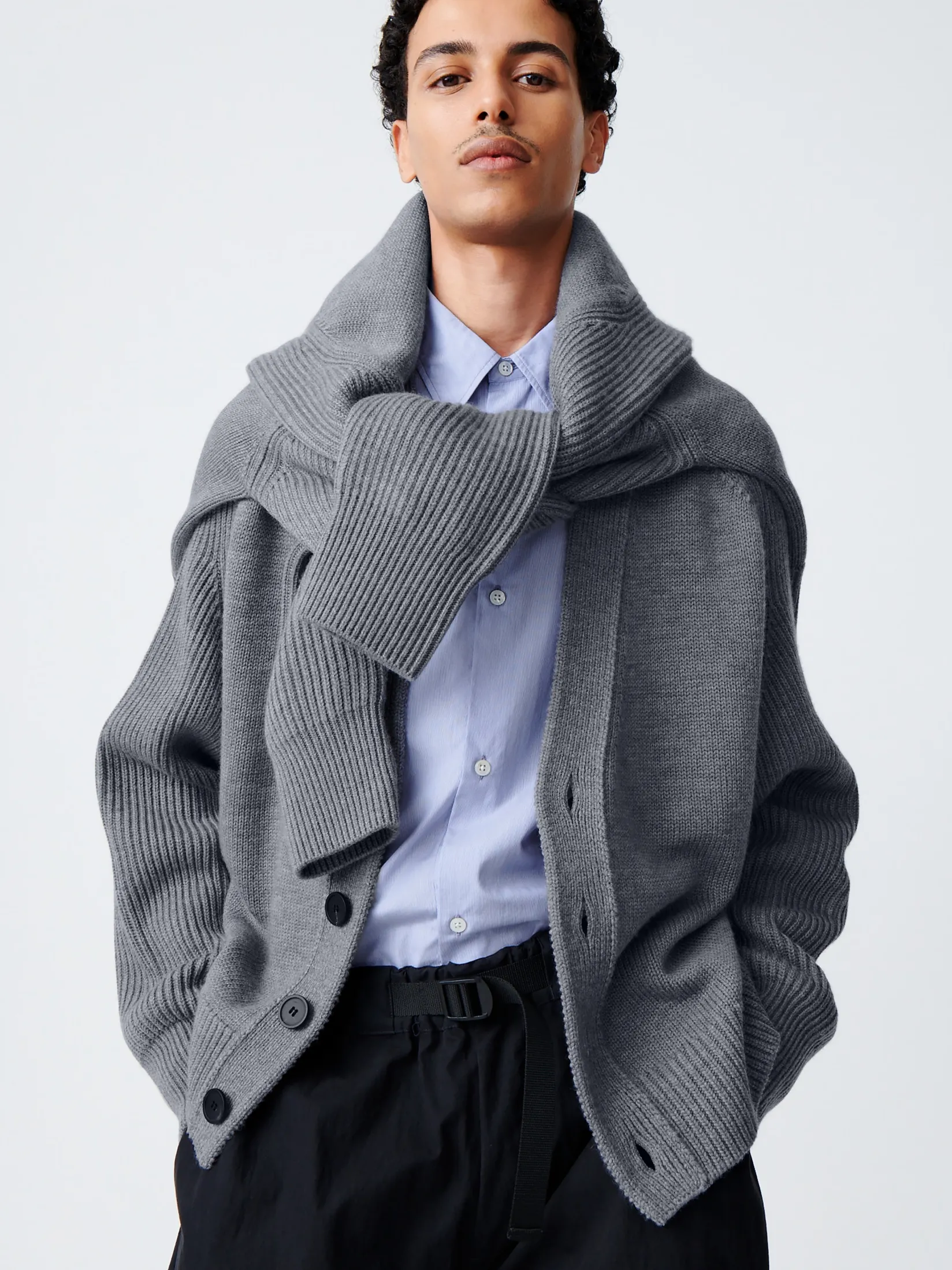 Sale Studio Nicholson Michel Knit Cadet Grey