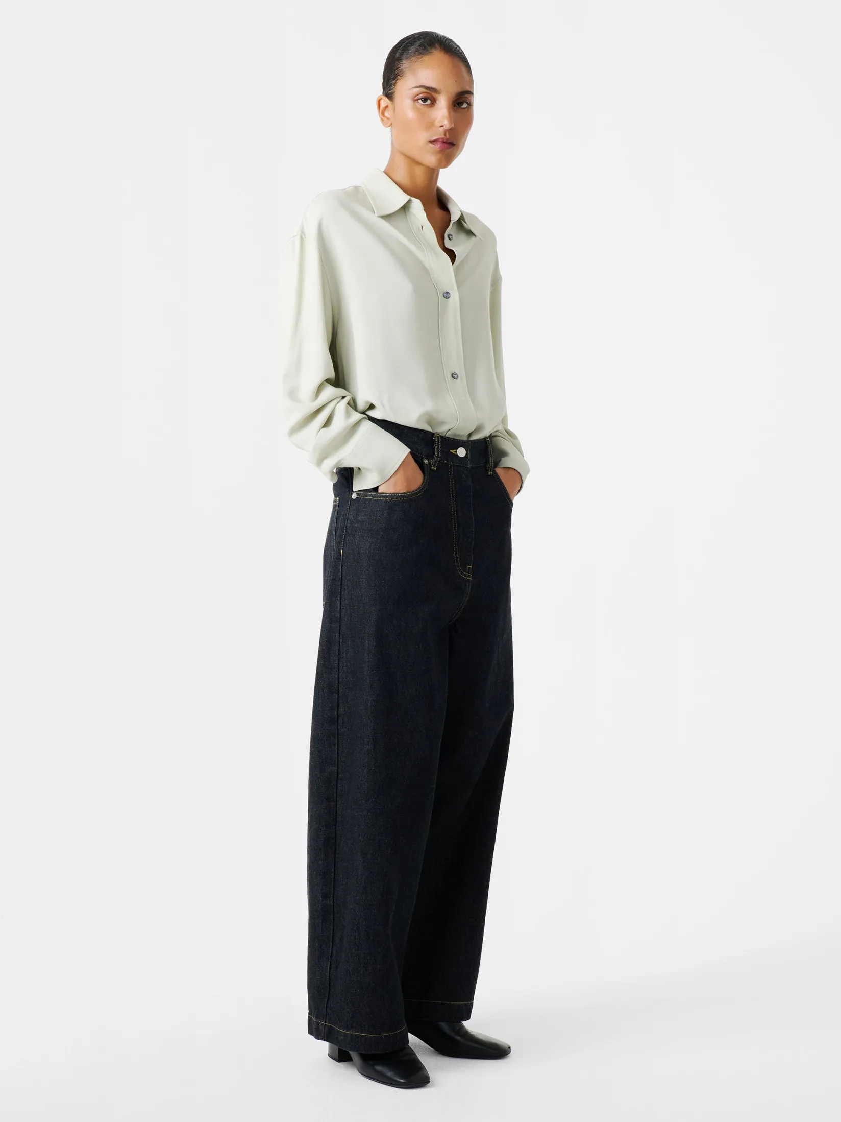 Best Studio Nicholson Neive Italian Denim Pant Black