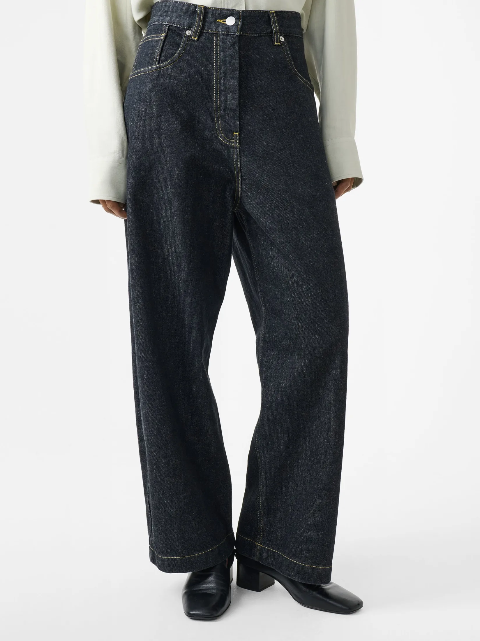 Best Studio Nicholson Neive Italian Denim Pant Black