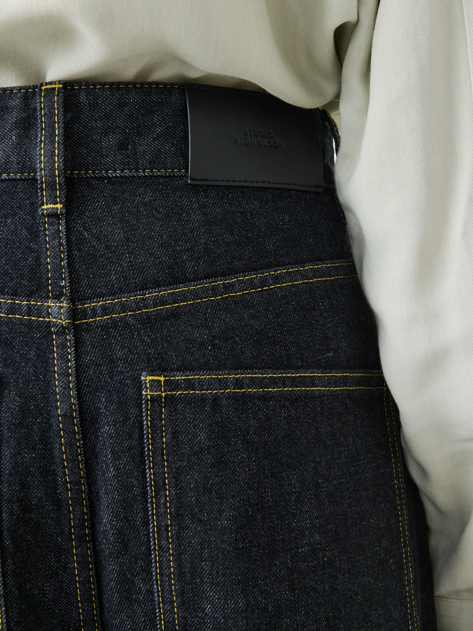 Best Studio Nicholson Neive Italian Denim Pant Black