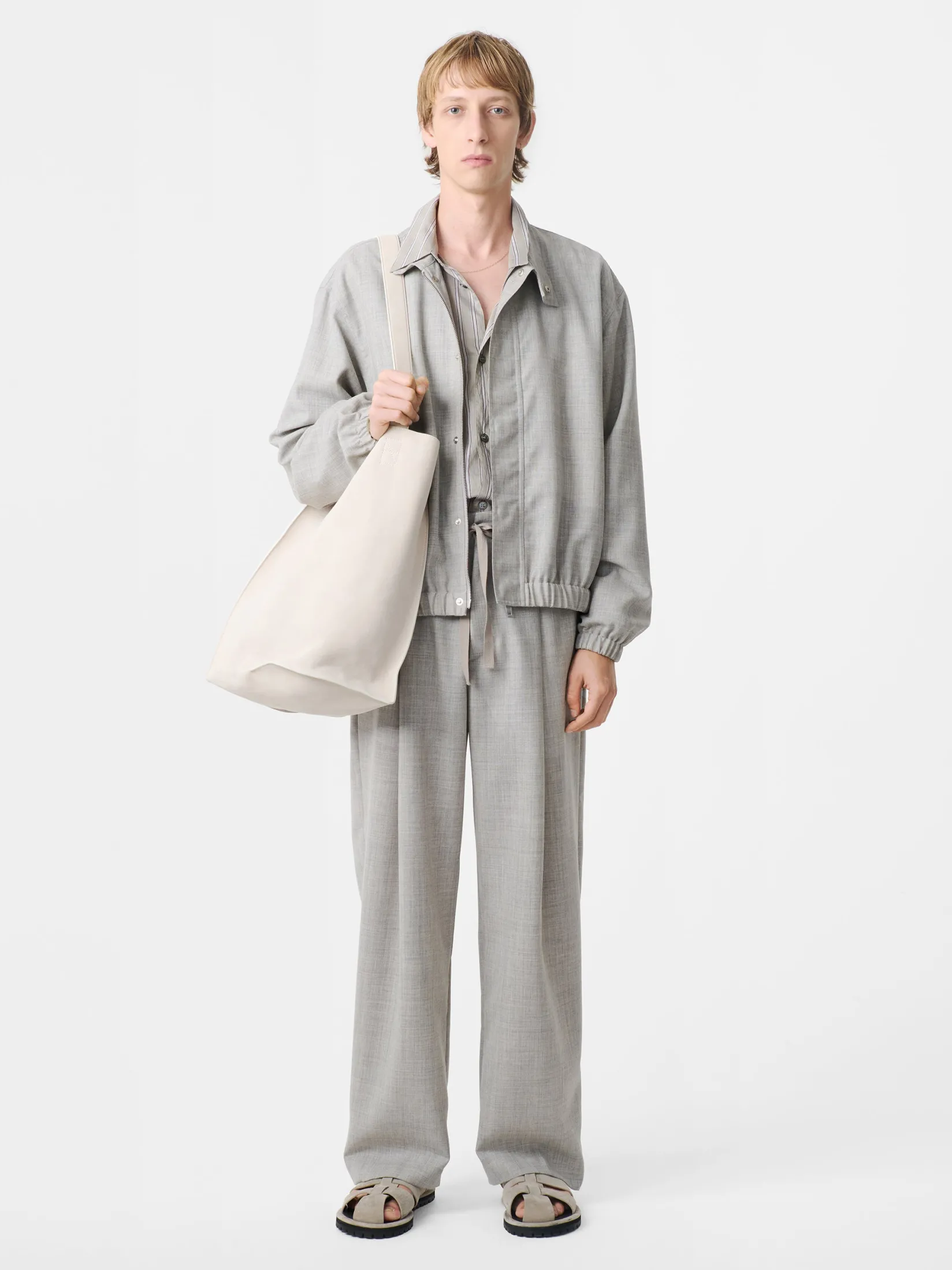 Best Studio Nicholson Noam Tropical Wool Pant Ice Melange