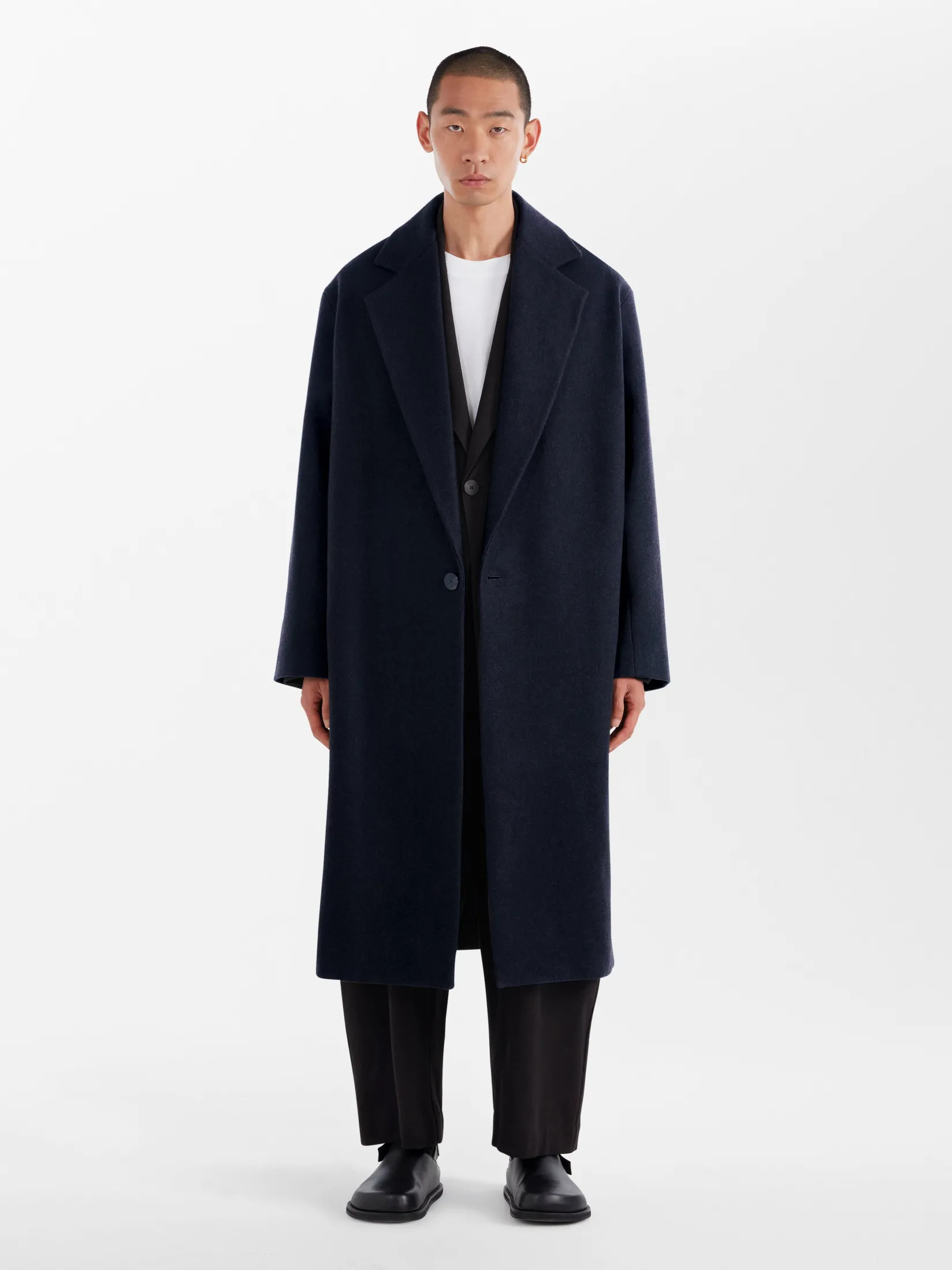 New Studio Nicholson Notch Coat Dark Navy