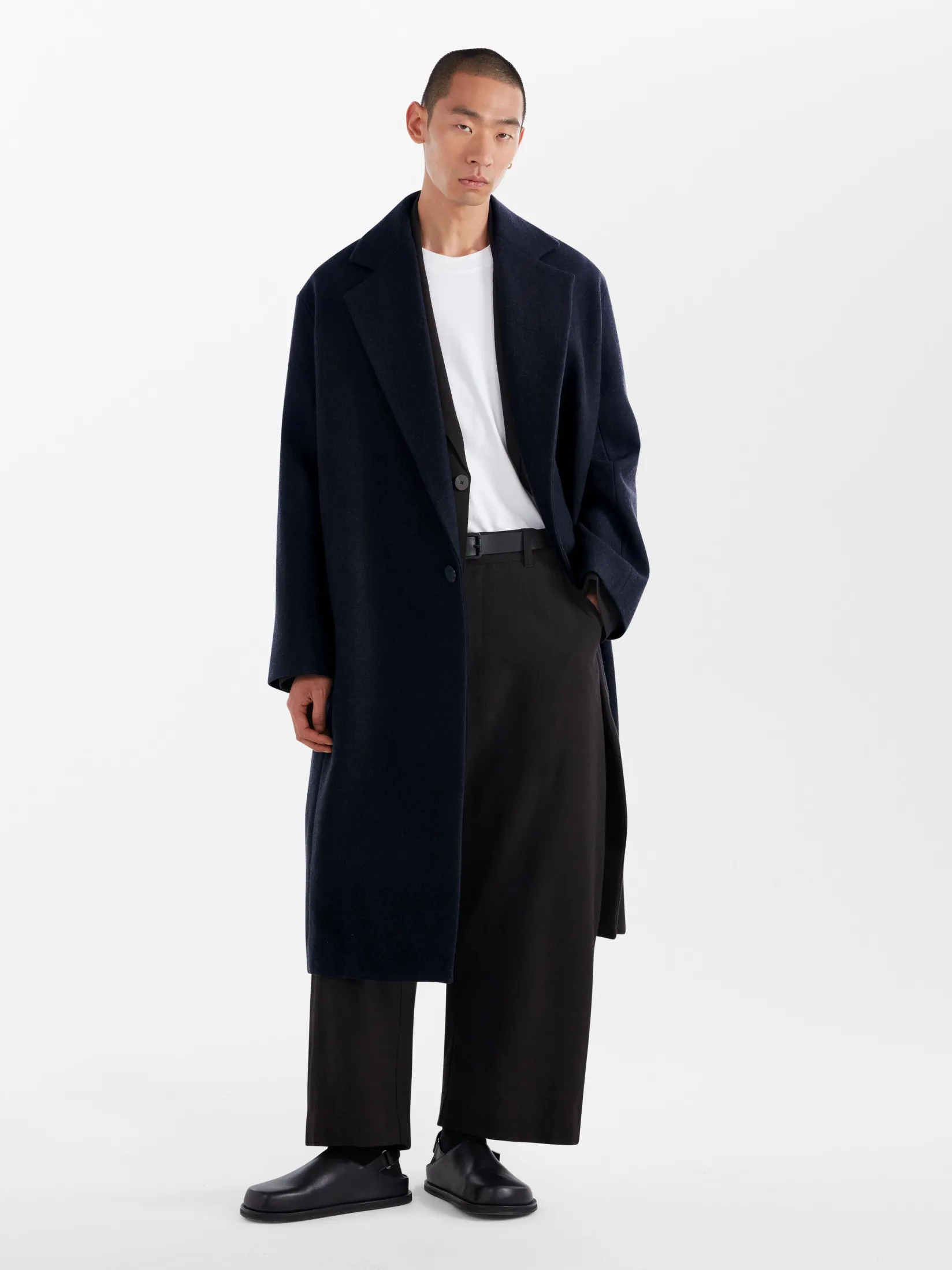 New Studio Nicholson Notch Coat Dark Navy