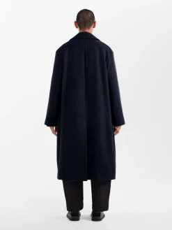 New Studio Nicholson Notch Coat Dark Navy