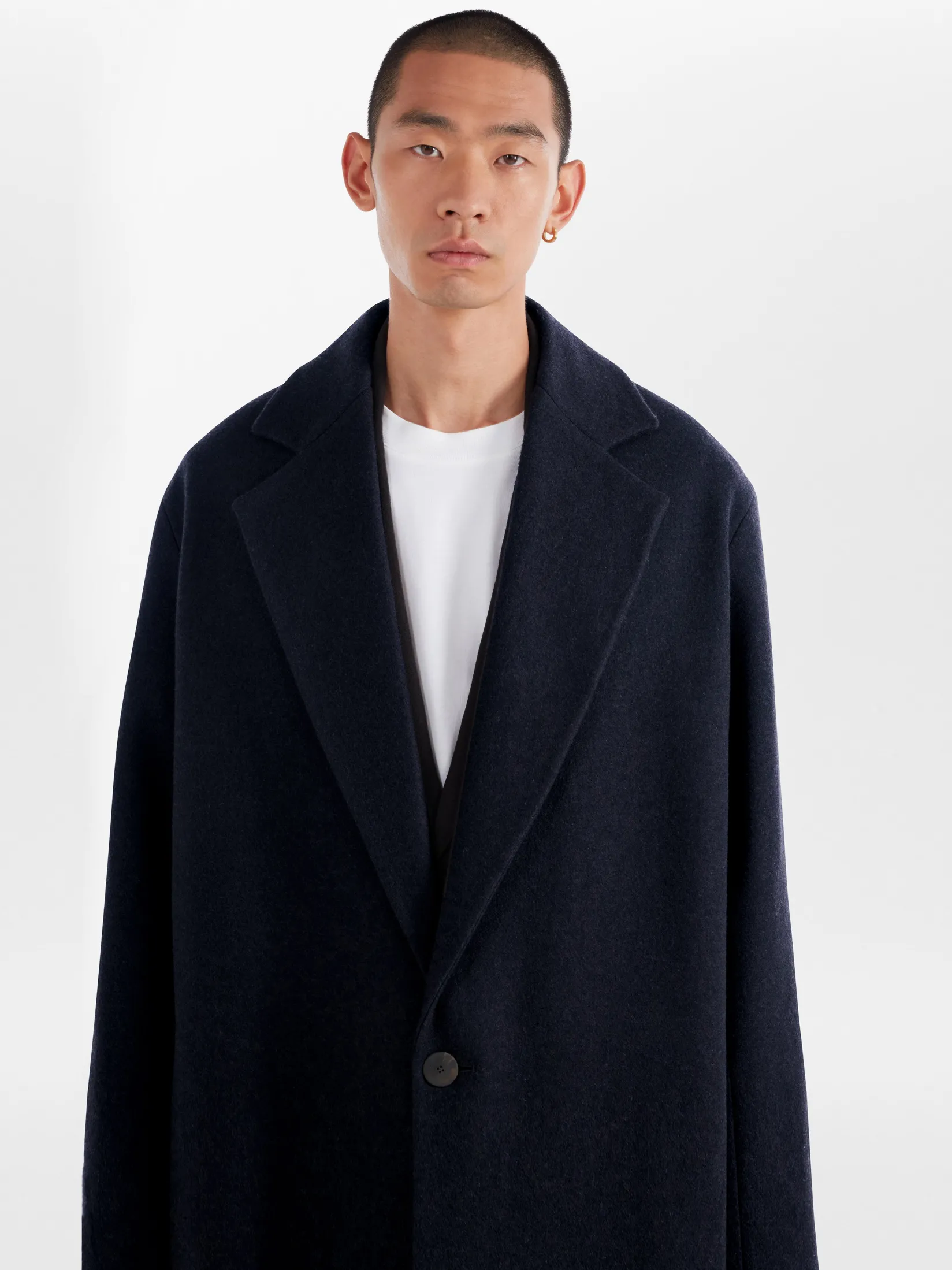 New Studio Nicholson Notch Coat Dark Navy