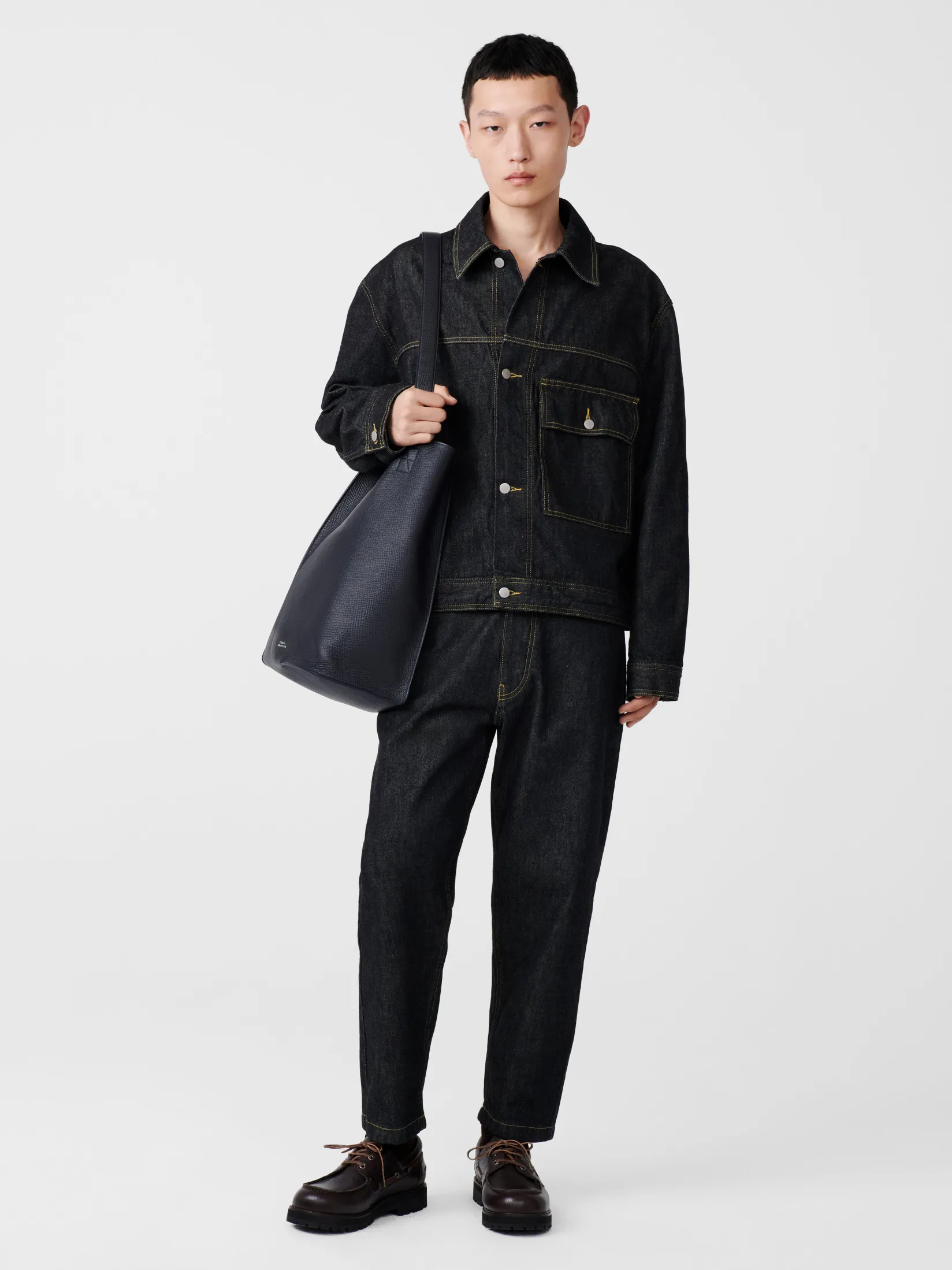 Clearance Studio Nicholson Petar Italian Denim Jacket Black