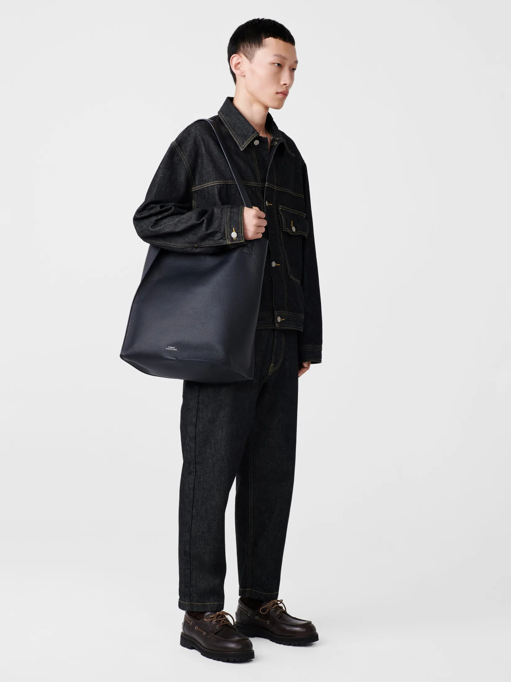 Clearance Studio Nicholson Petar Italian Denim Jacket Black