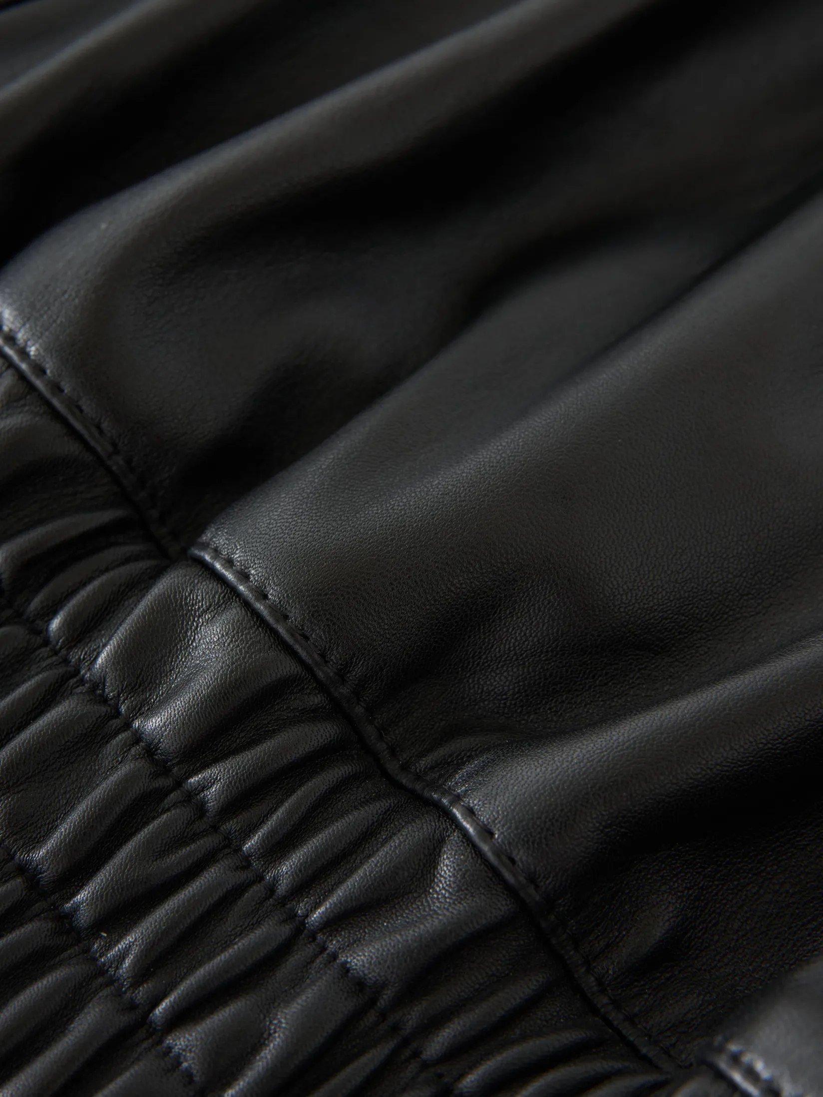 Fashion Studio Nicholson Piston Leather Jacket Black