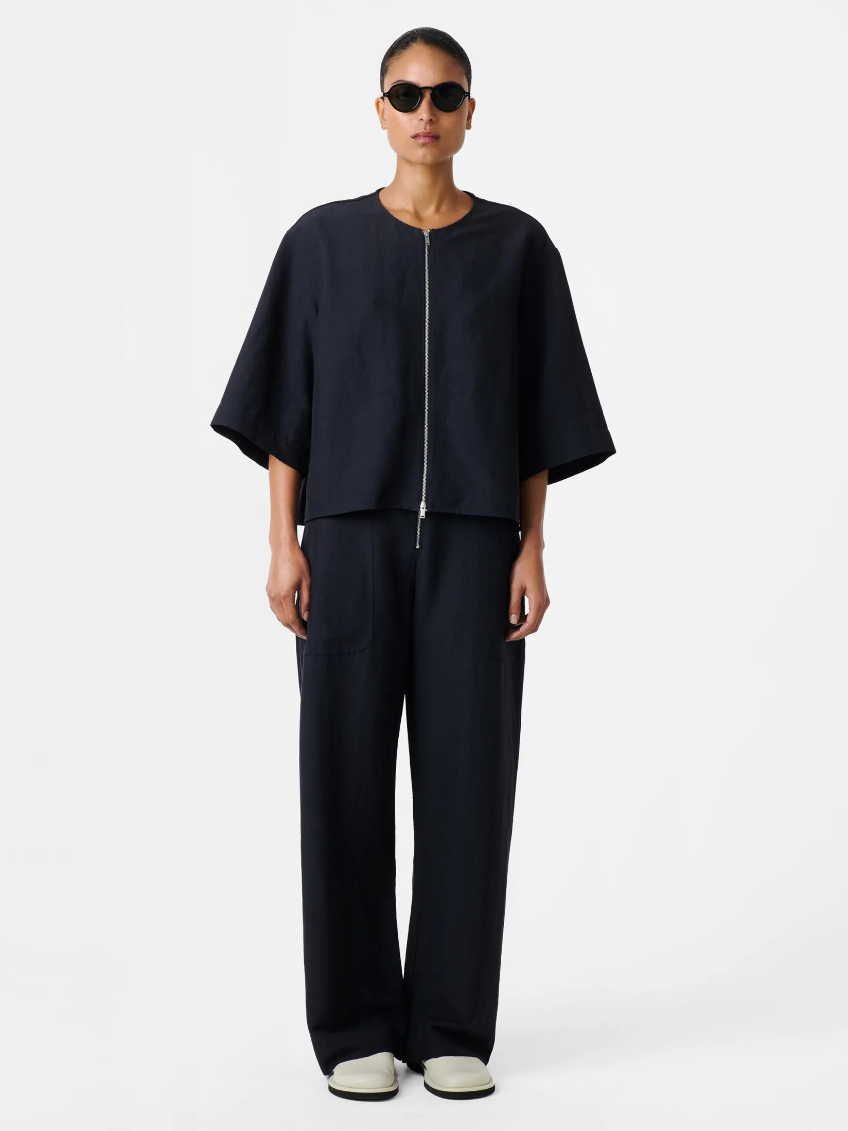 Outlet Studio Nicholson Pravin Linen Pant Darkest Navy