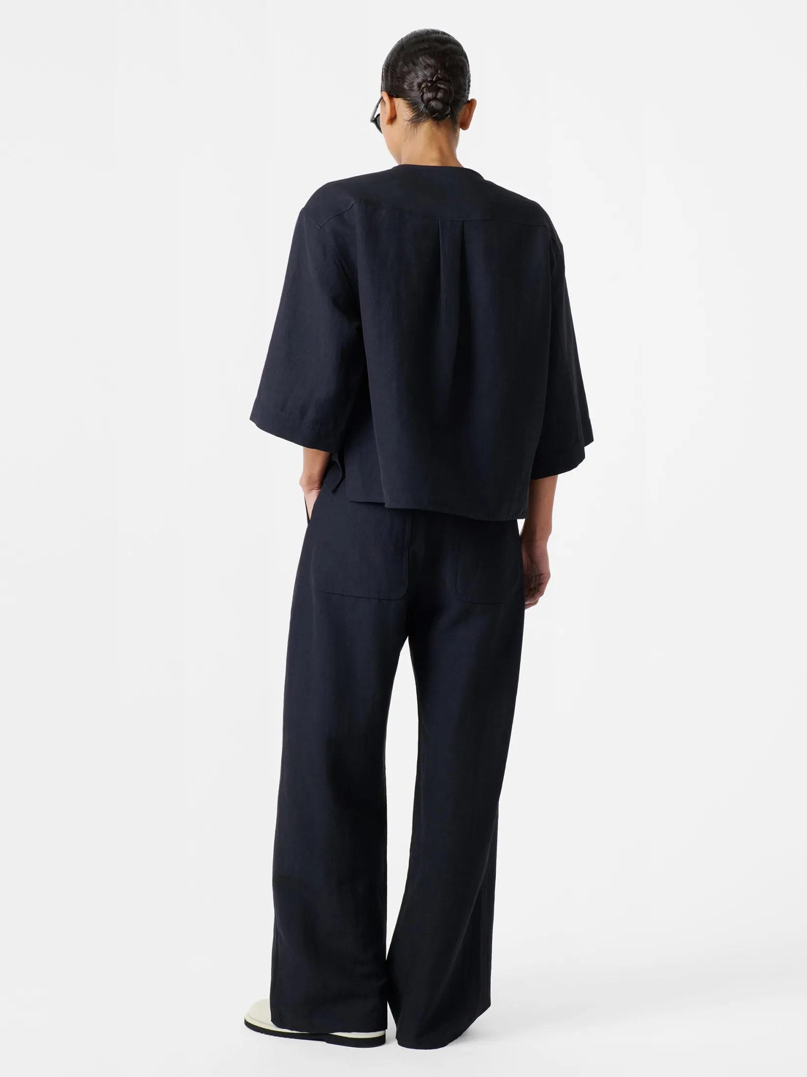 Outlet Studio Nicholson Pravin Linen Pant Darkest Navy