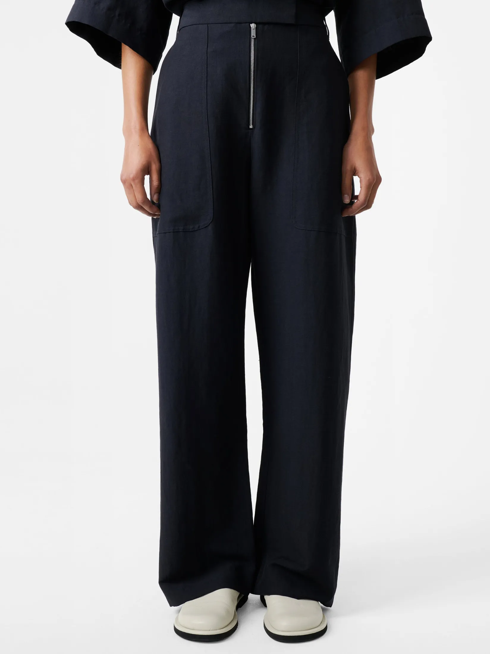 Outlet Studio Nicholson Pravin Linen Pant Darkest Navy