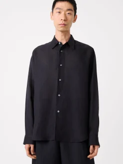 Online Studio Nicholson Rafe Linen Shirt Darkest Navy