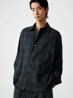Clearance Studio Nicholson Ray Shirt Black / Chocolate Brown Check