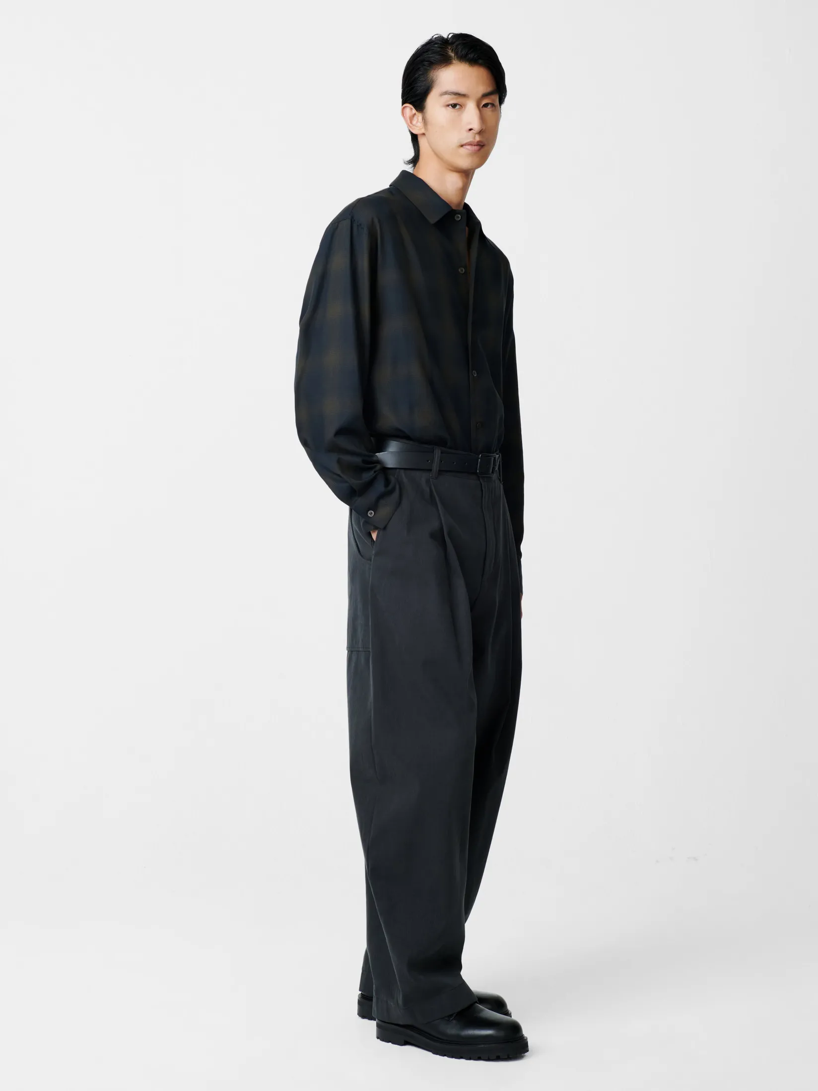 Clearance Studio Nicholson Ray Shirt Black / Chocolate Brown Check