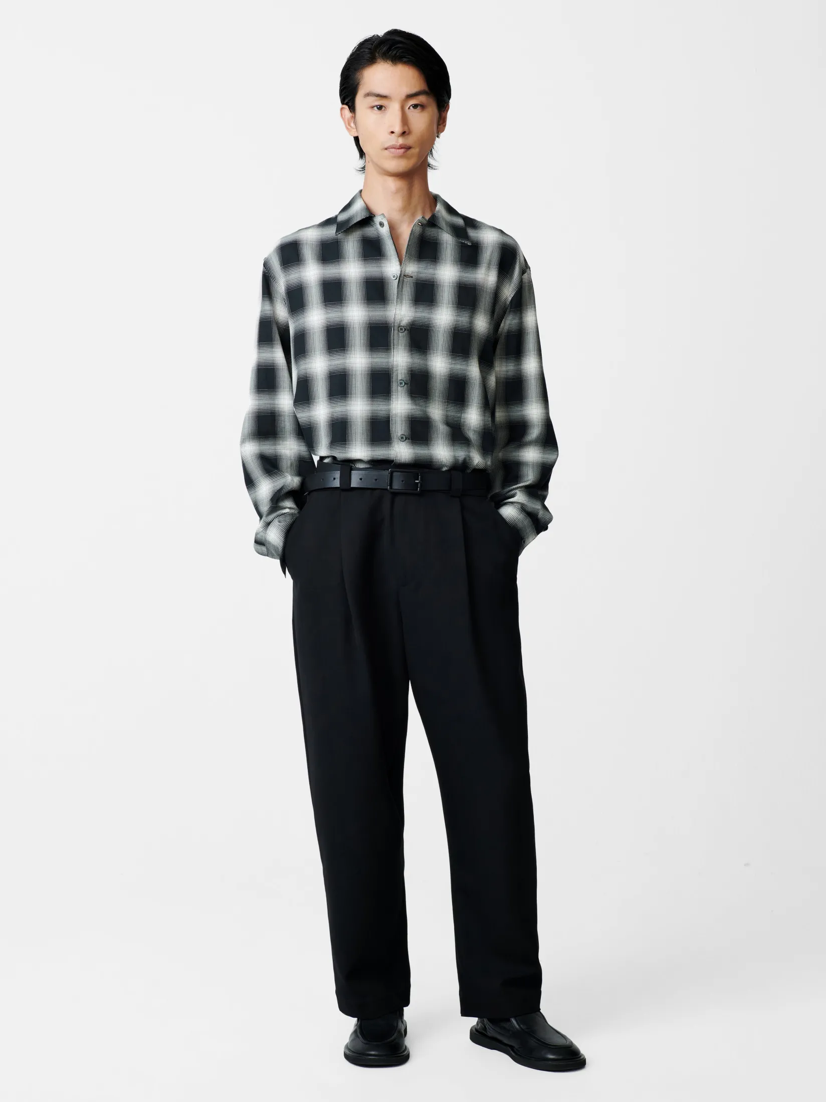 Hot Studio Nicholson Ray Shirt Black / Ecru Check