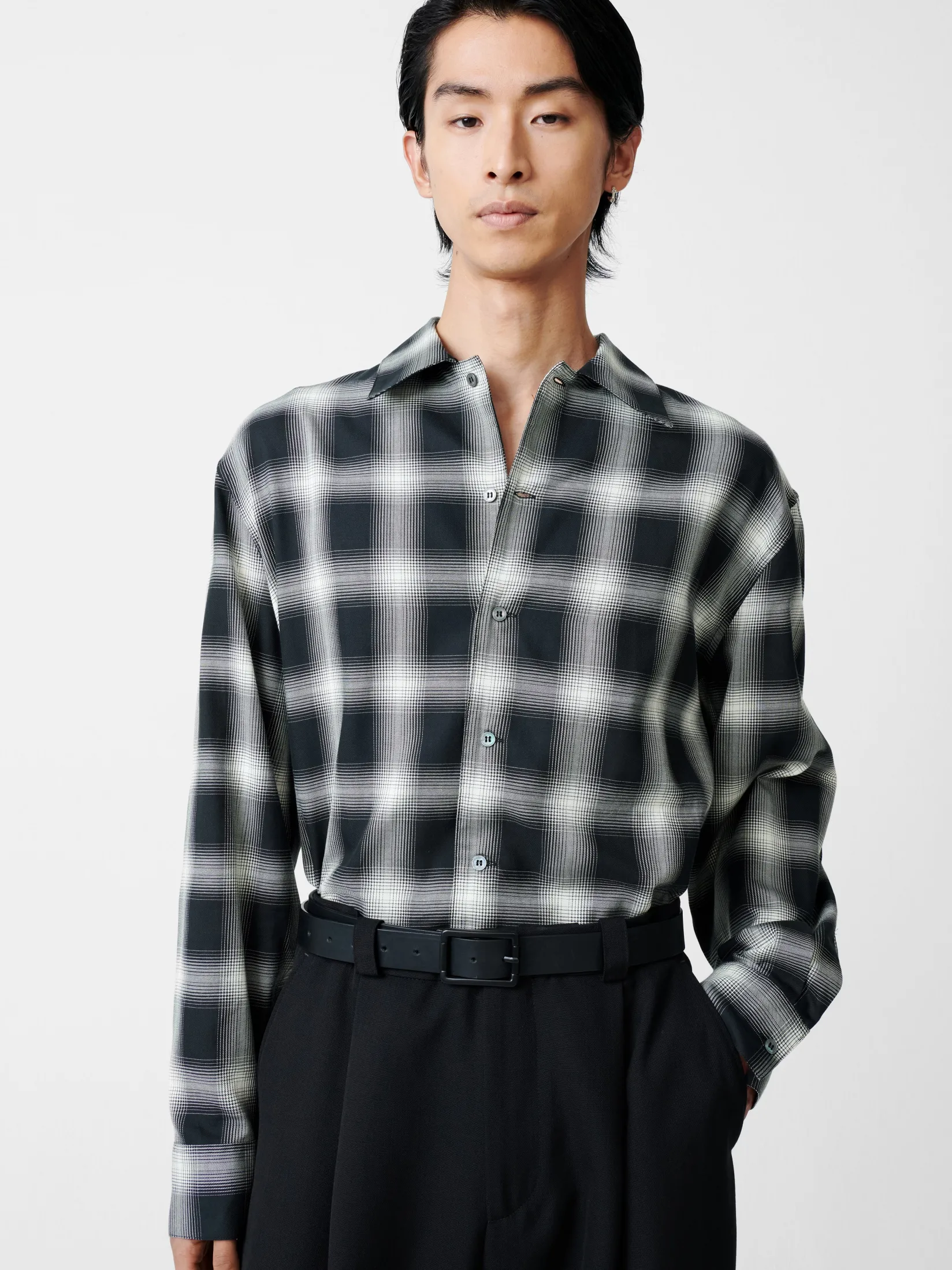 Hot Studio Nicholson Ray Shirt Black / Ecru Check