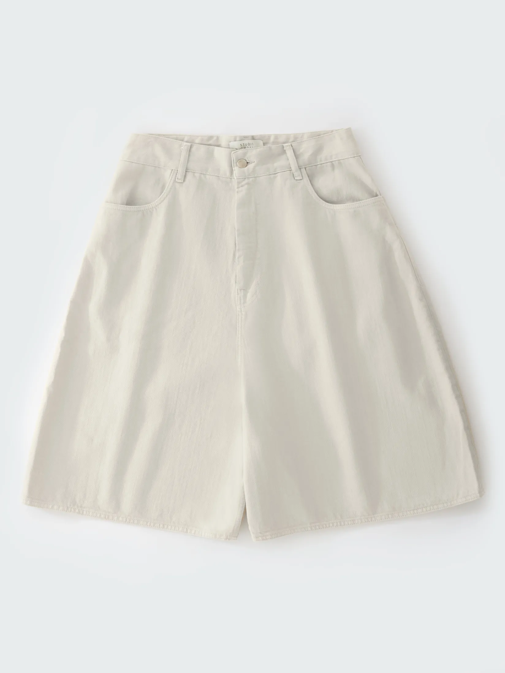 Sale Studio Nicholson Reverse Denim Short Dove