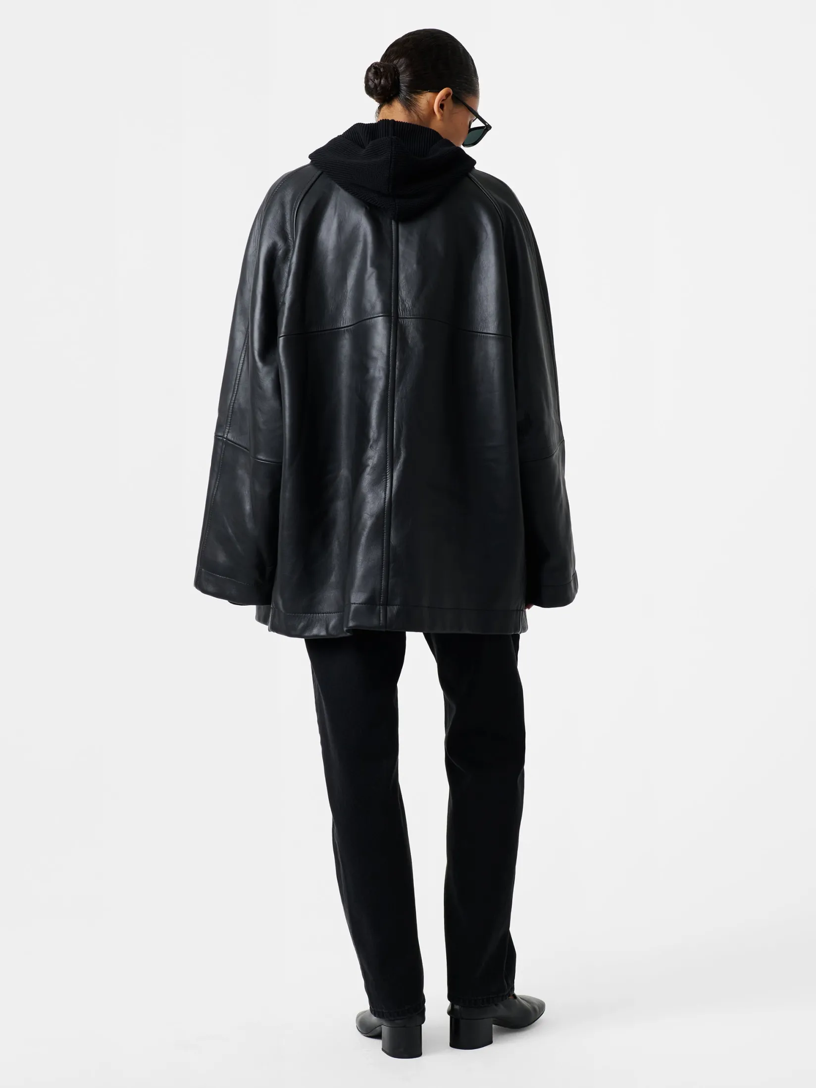 Outlet Studio Nicholson Ridger Leather Coat Black