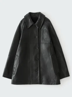 Outlet Studio Nicholson Ridger Leather Coat Black