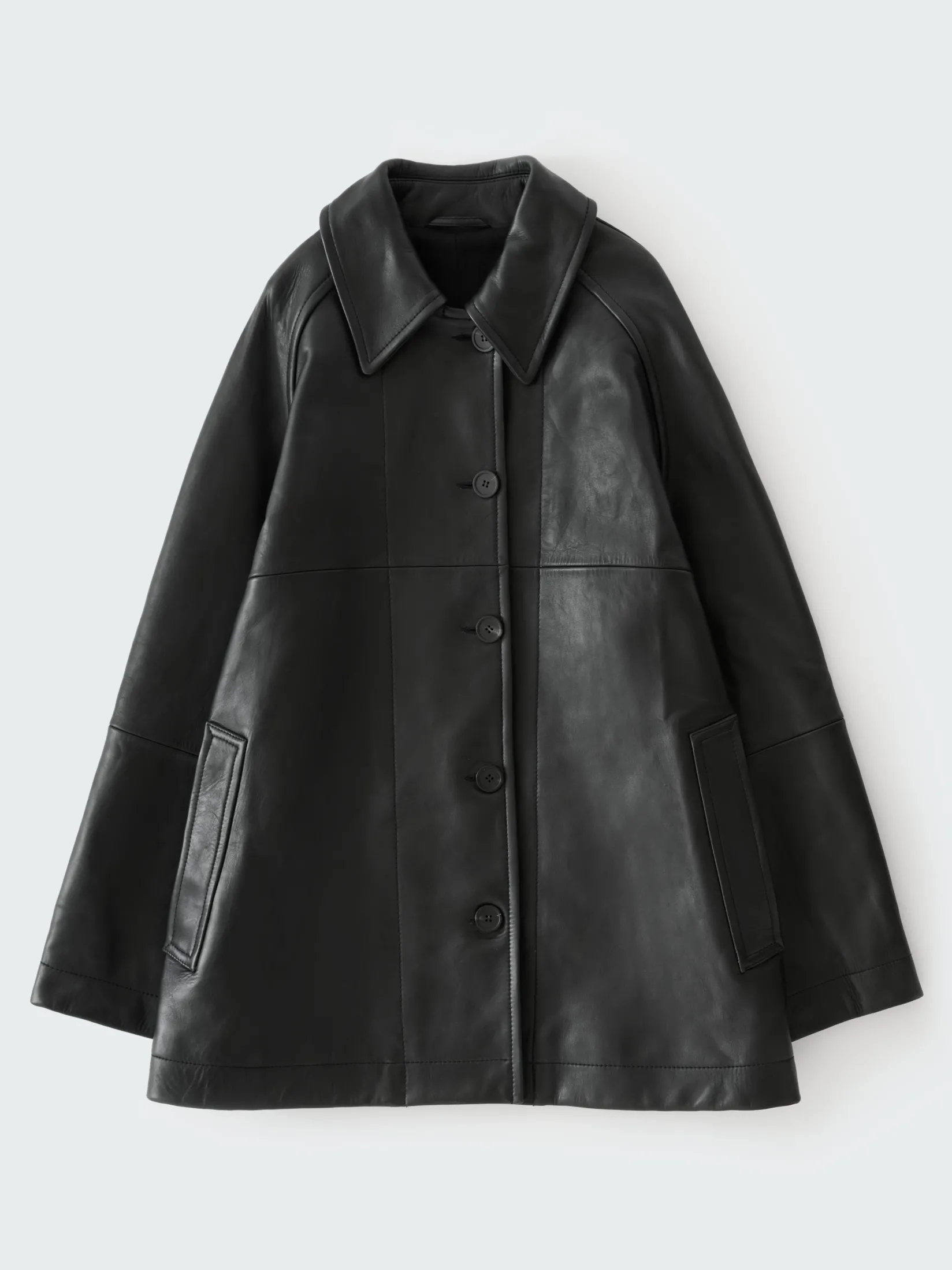 Outlet Studio Nicholson Ridger Leather Coat Black