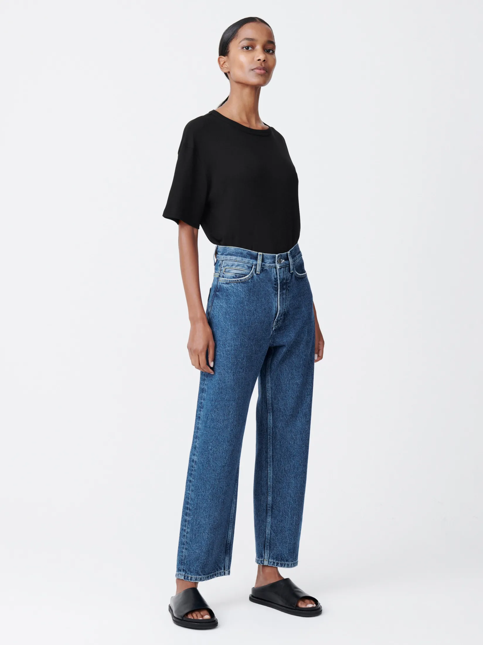 Sale Studio Nicholson Ruthe Denim Pant Beach Fade