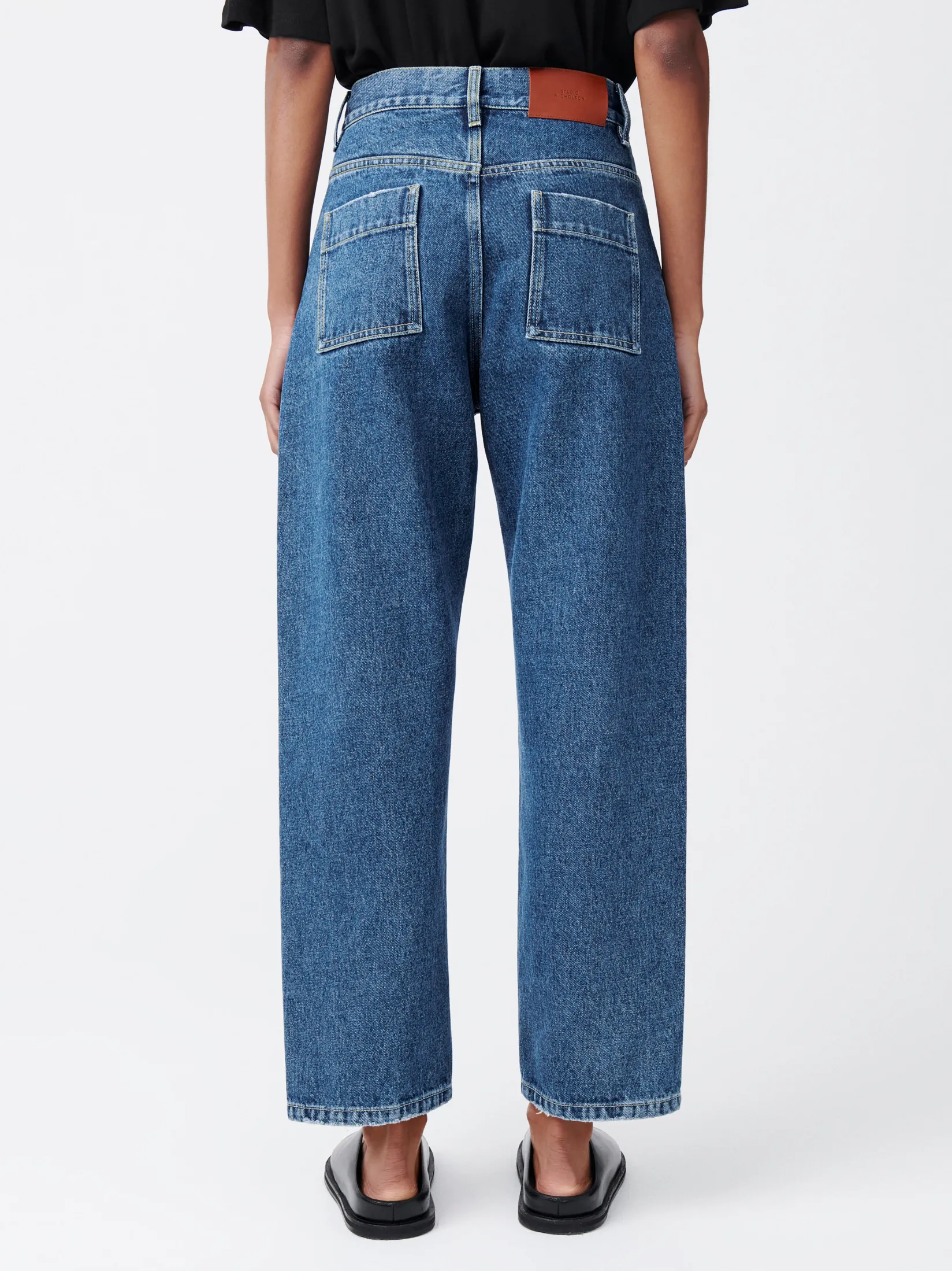 Sale Studio Nicholson Ruthe Denim Pant Beach Fade