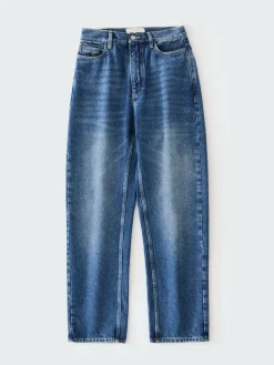 Online Studio Nicholson Ruthe Denim Pant Worn Wash Indigo