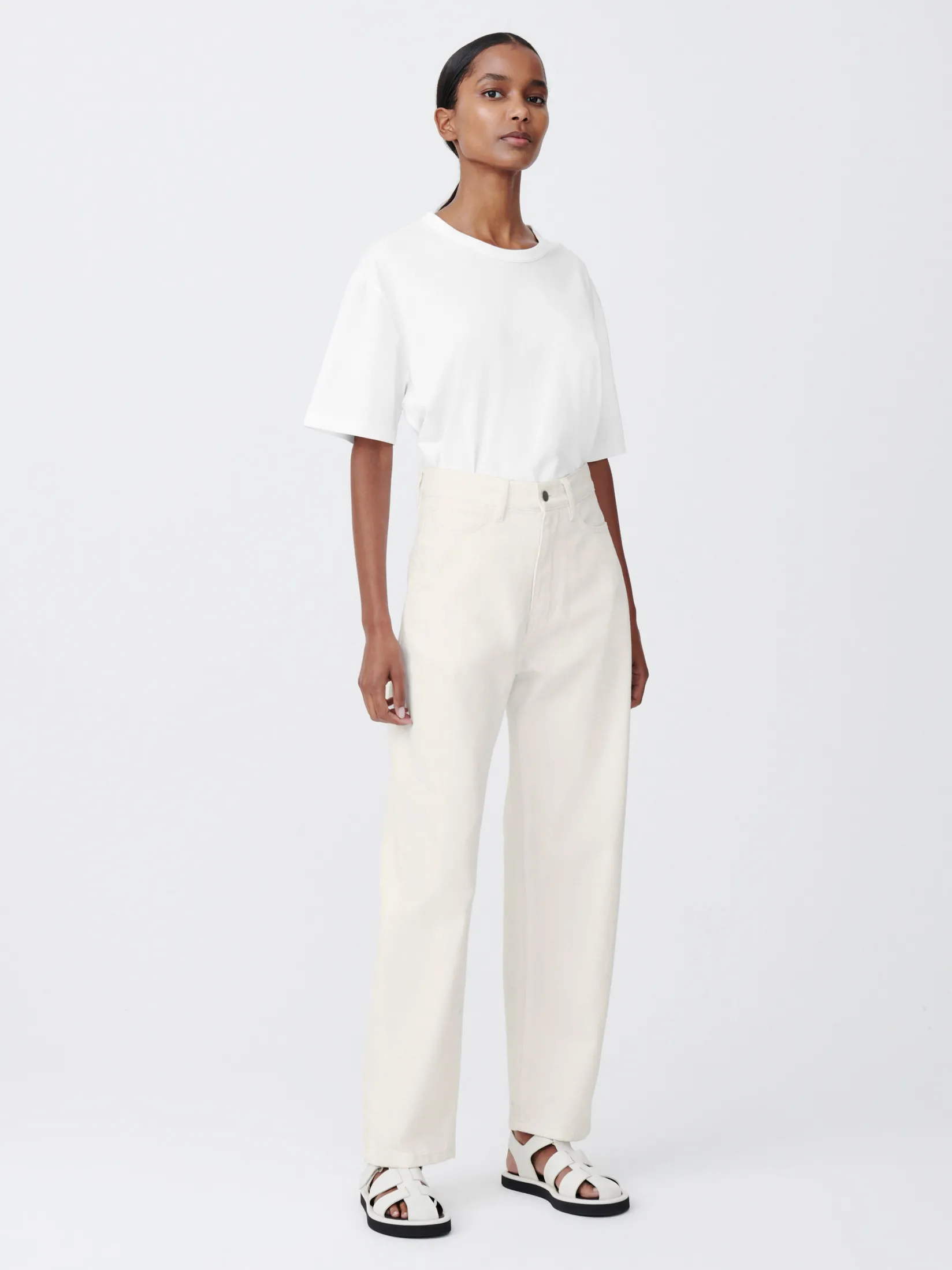 Fashion Studio Nicholson Ruthe Denim Pant Parchment
