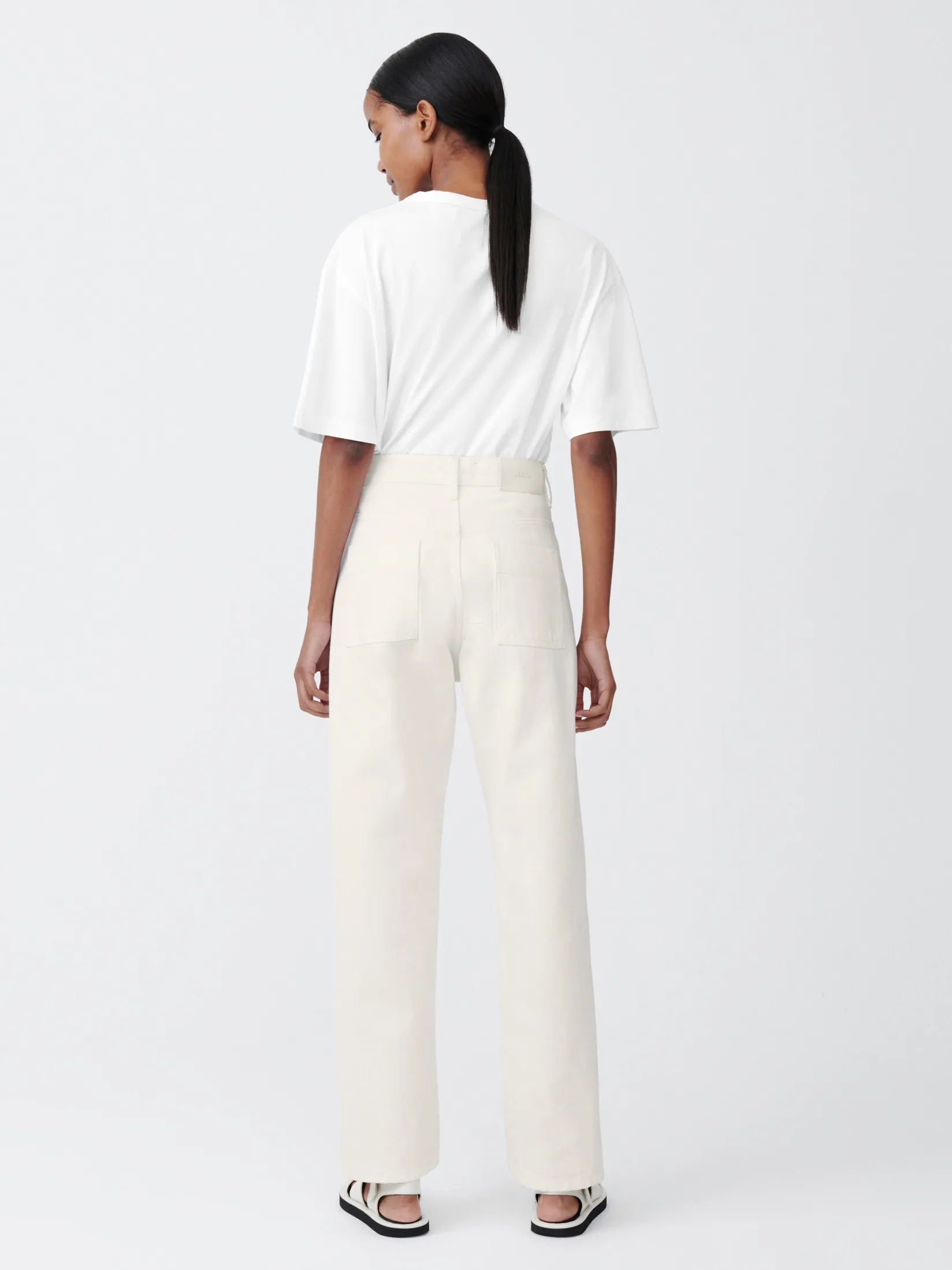 Fashion Studio Nicholson Ruthe Denim Pant Parchment