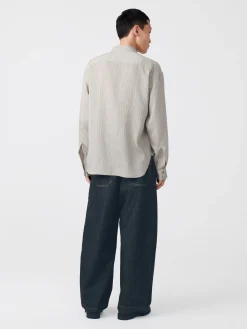 Clearance Studio Nicholson Salin Shirt Pebble Black