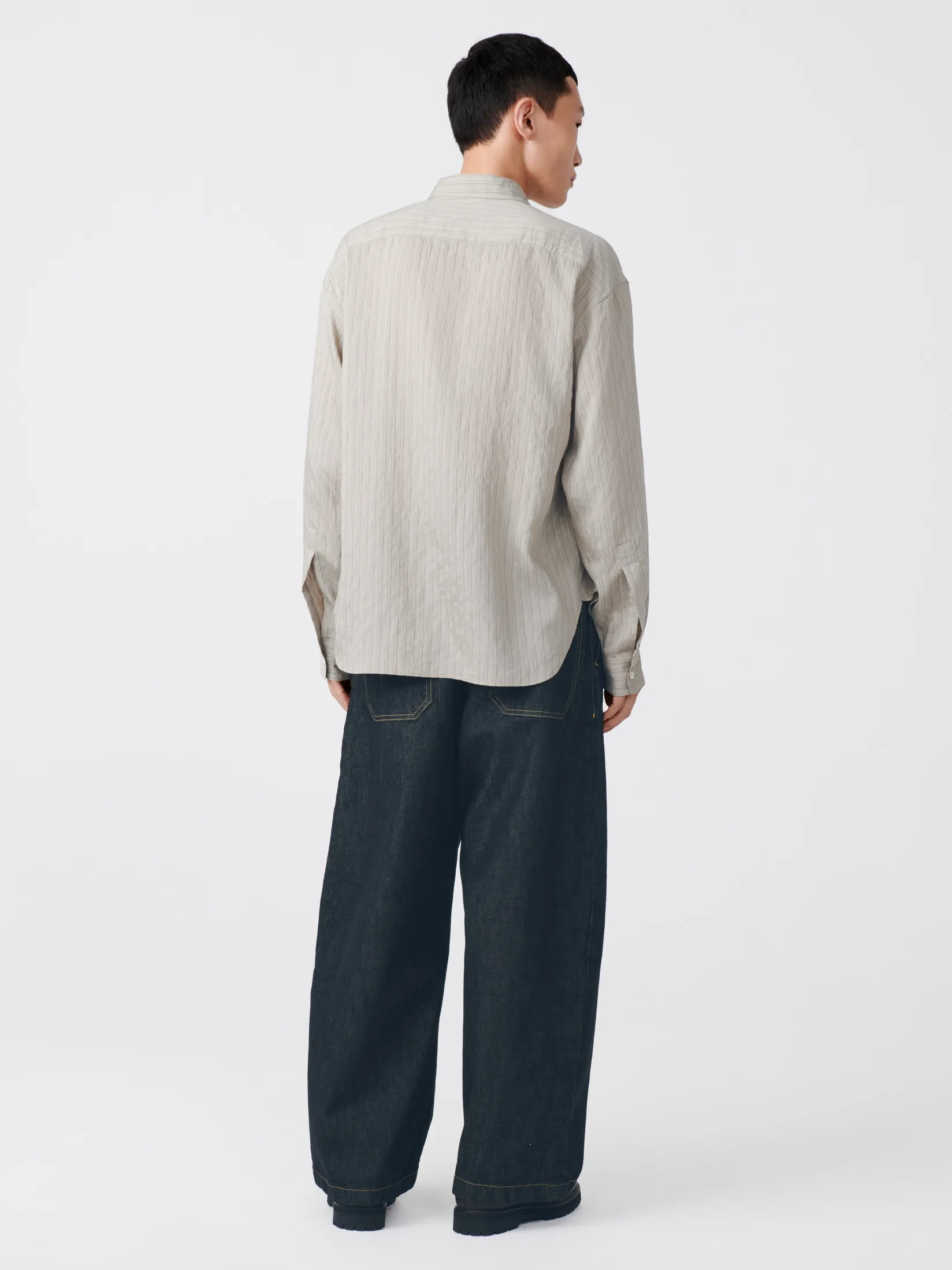 Clearance Studio Nicholson Salin Shirt Pebble Black