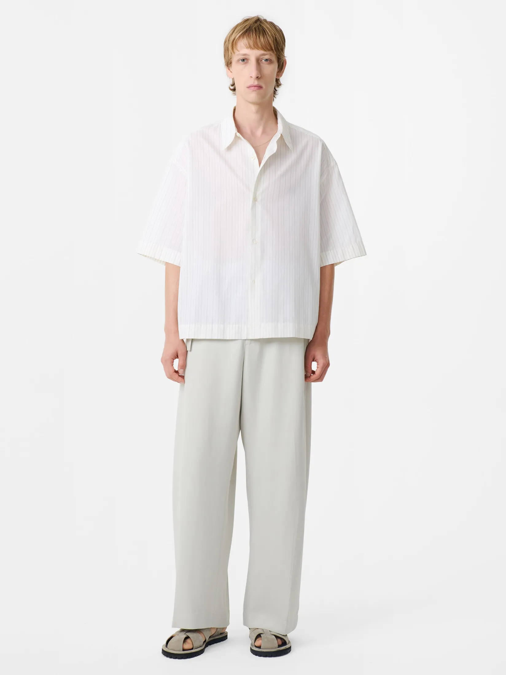 New Studio Nicholson Sanko Shirt Parchment Stripe