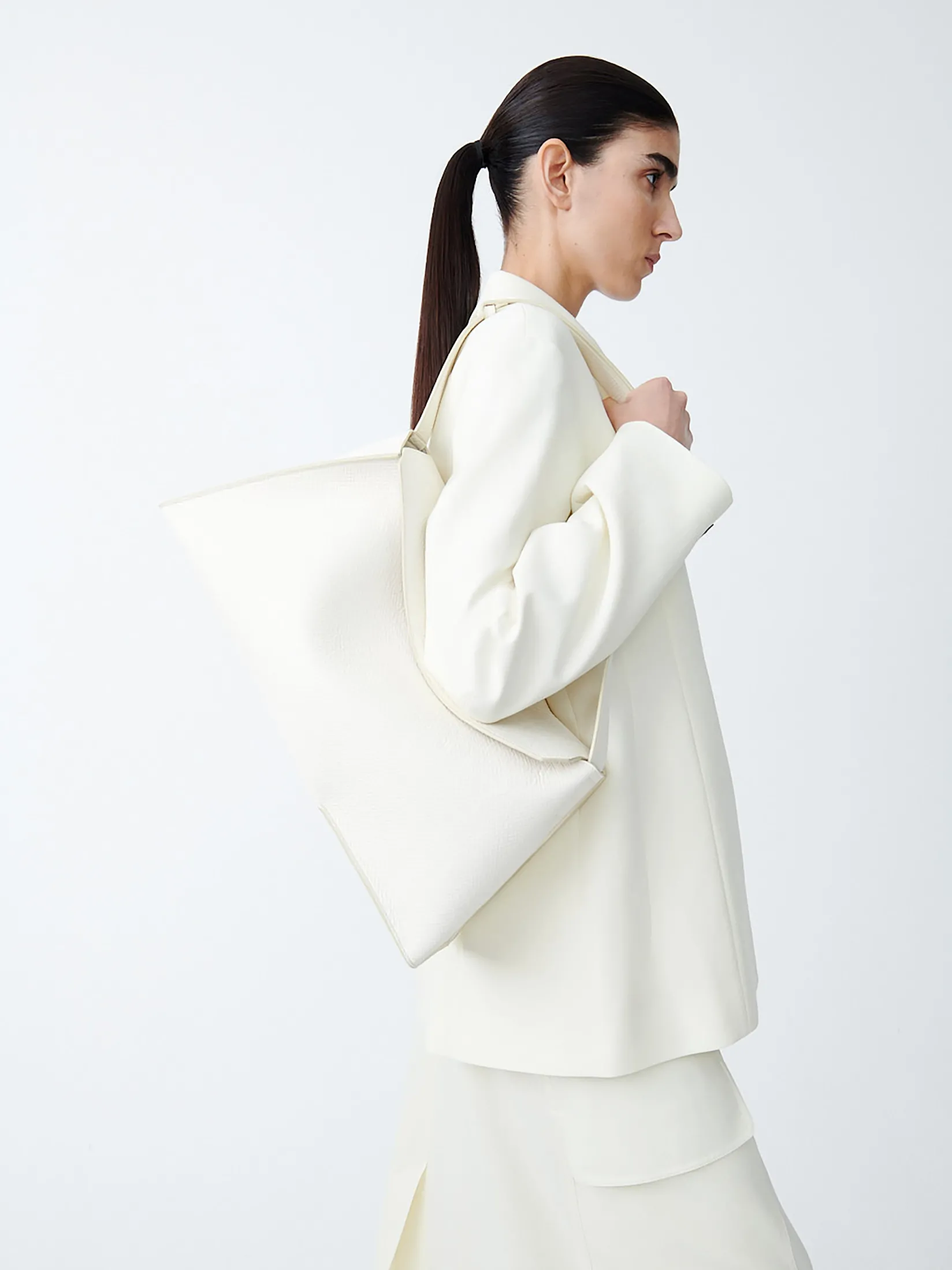 Hot Studio Nicholson Shiboru Leather Bag Parchment