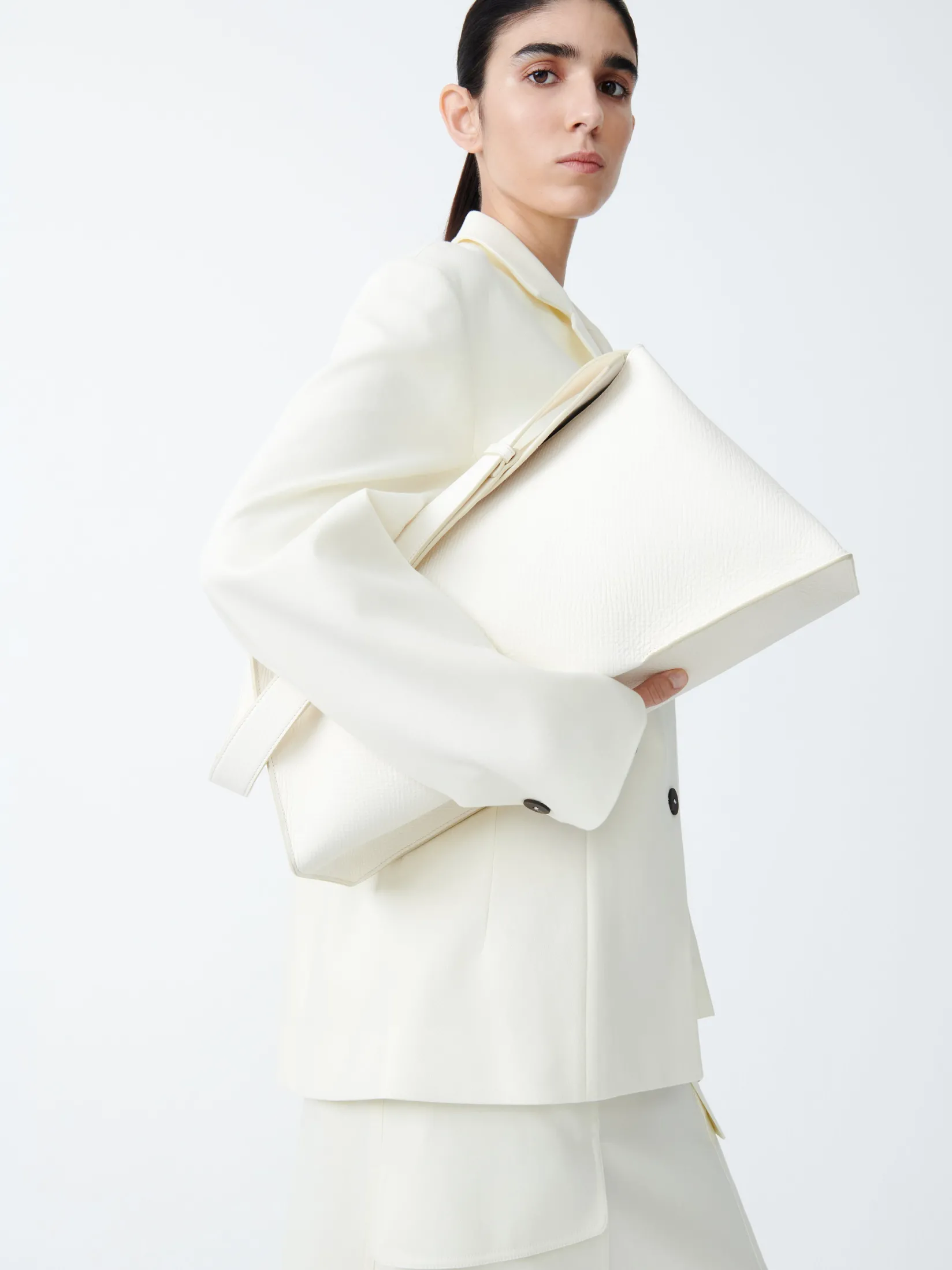 Hot Studio Nicholson Shiboru Leather Bag Parchment