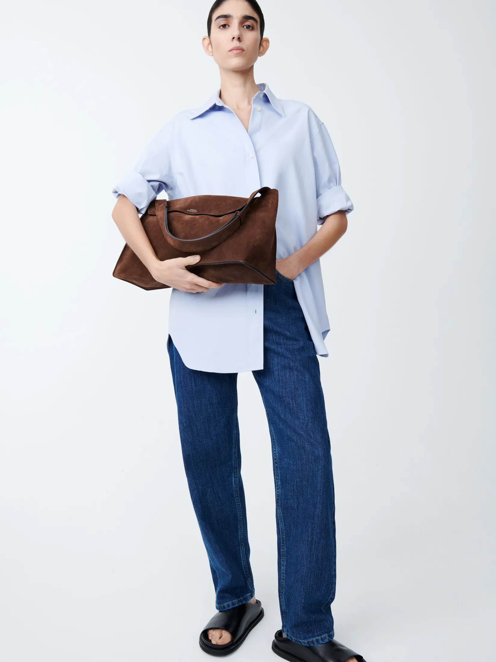 Online Studio Nicholson Shiboru Suede Bag Cocoa