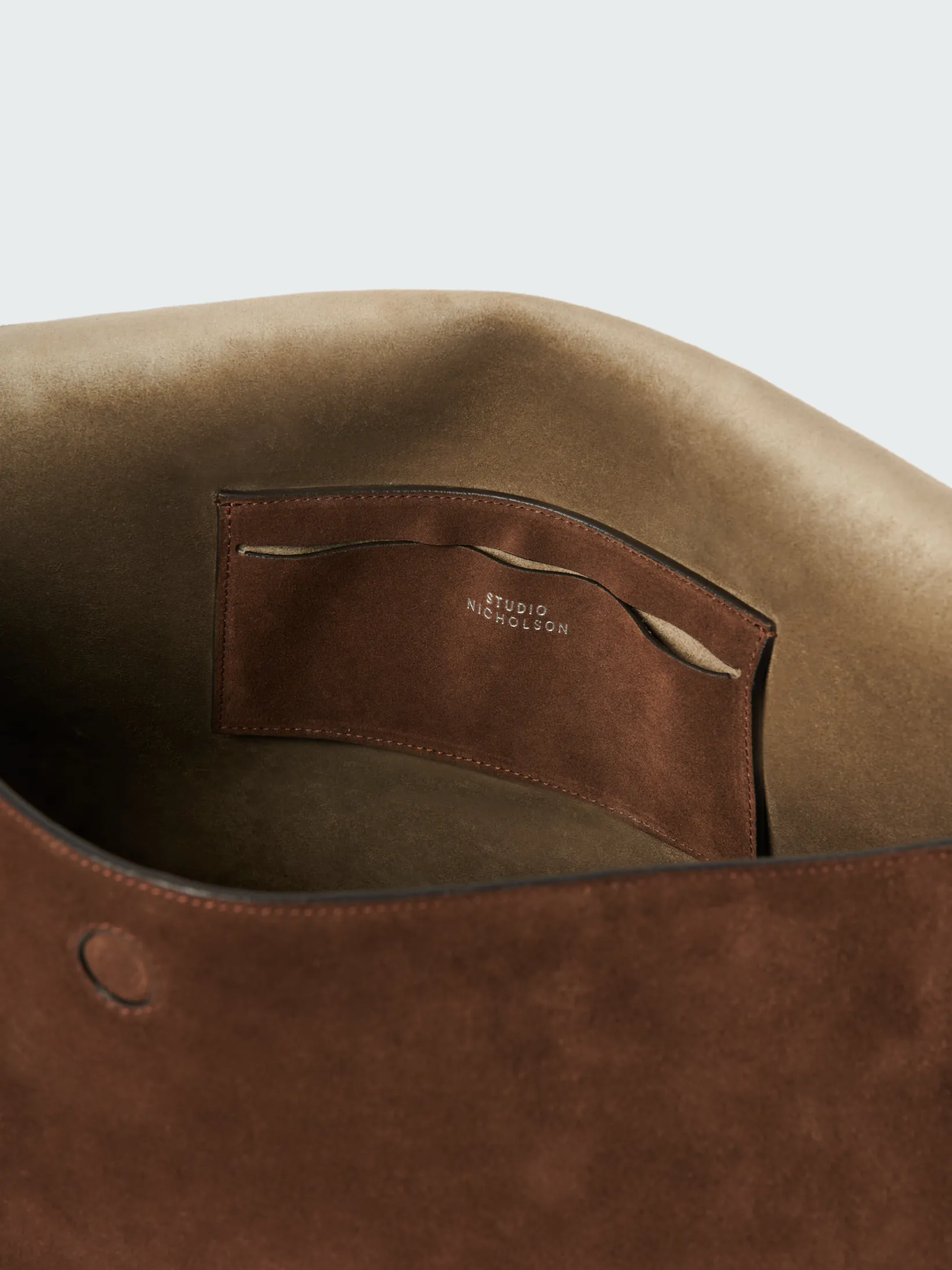 Online Studio Nicholson Shiboru Suede Bag Cocoa