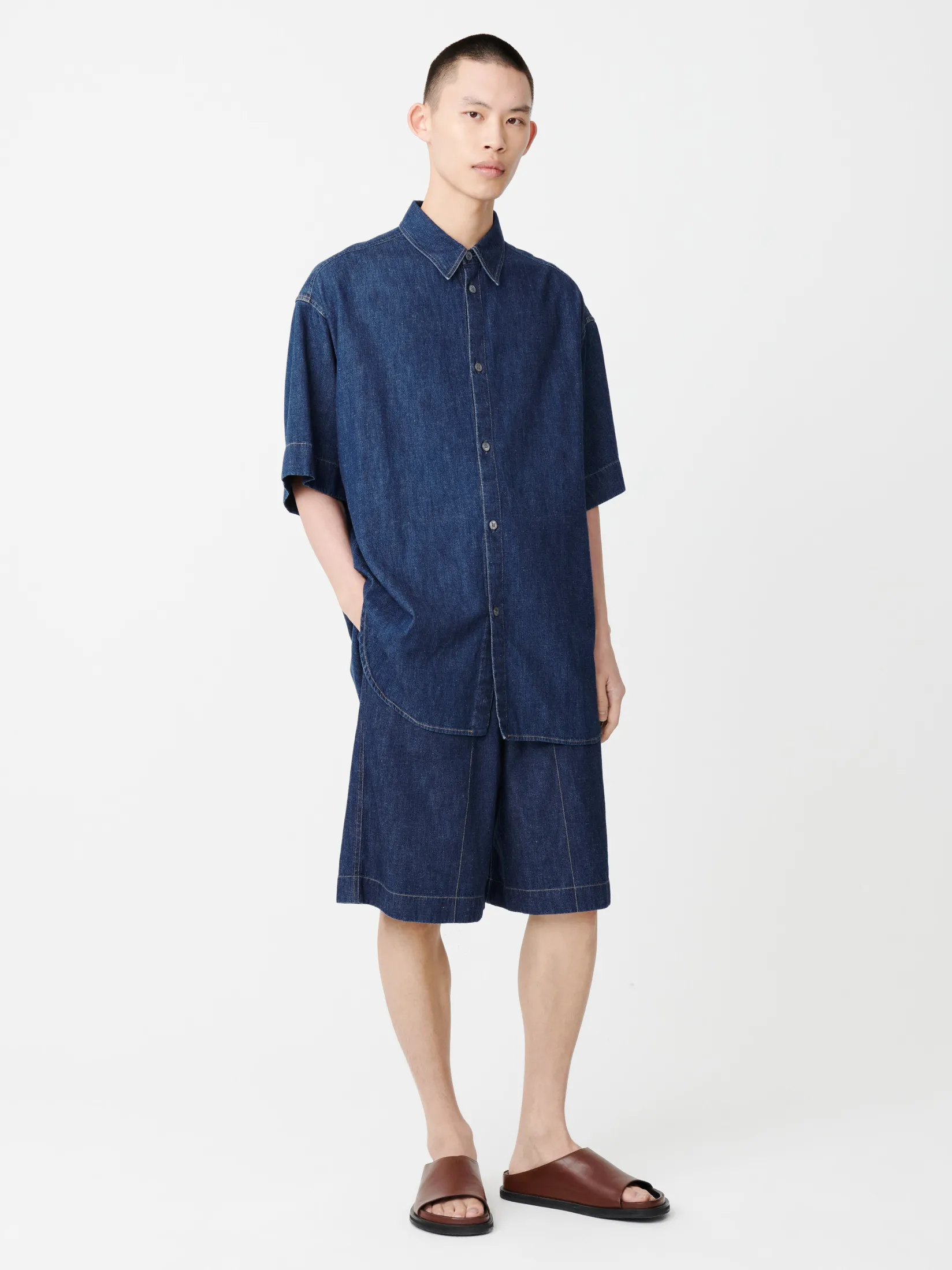 Sale Studio Nicholson Sorono Denim Shirt Indigo
