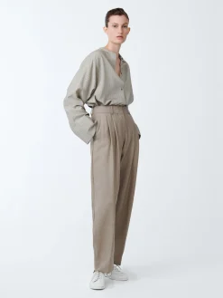 New Studio Nicholson Sperro Tropical Wool Pant Straw Melange